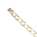 9ct Yellow Gold Patterned and Plain Curb Bracelet 8.5"