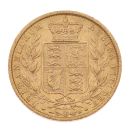1872 Victoria Young Head UK Full Sovereign Coin