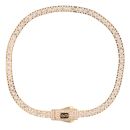 14ct Yellow Gold Monaco Fancy Cubic Zirconia Pave Lock Bracelet 7.5"