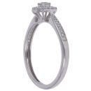 9ct White Gold 0.25ct Brilliant and Single Cut Diamond Cluster Ring