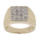 9ct Yellow Gold 0.50ct Diamond Cluster Signet Ring