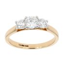 18ct Yellow Gold Certificated Diamond Trilogy Ring