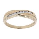 9ct yellow Gold Cubic Zirconia Crossover Ring