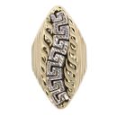 14ct Yellow And White Gold Greek Key Ring