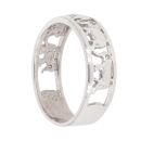 9ct White Gold 0.05ct Diamond Elephant Ring