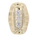 14ct Yellow And White Gold Floral Fancy Ring