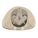 9ct Yellow Gold Patterned Masonic Signet Ring