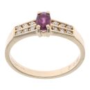 14ct Yellow Gold 0.10ct Diamond And Ruby Solitaire Ring