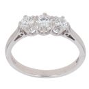 18ct White Gold 0.50ct Brilliant Cut Diamond Trilogy Ring