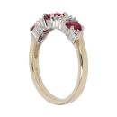 9ct Yellow Gold 0.05ct Brilliant Cut Diamond and Ruby Three Stone Ring