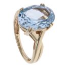 9ct Yellow Gold Aquamarine Single Stone Ring