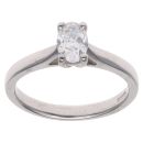 Platinum 0.41ct Oval Cut Diamond Solitaire Ring
