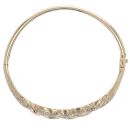 9ct Yellow Gold 0.30ct Diamond Fancy Hinged Bangle