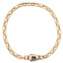 14ct Yellow Gold Monaco Cavo Plain Lock Curb Bracelet 9"