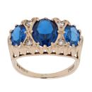 9ct Yellow Gold Cubic Zirconia and Sapphire Fancy Ring