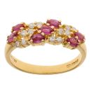 18ct Yellow Gold 0.20ct Diamond And Ruby Fancy Ring