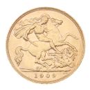 1909 Edward VII Large Head UK Half Sovereign Coin