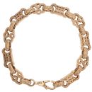9ct Yellow Gold Stars and Bars Bracelet 7"