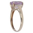 9ct Yellow Gold 0.05ct Diamond and Amethyst Ring