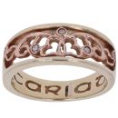9ct Yellow and Rose Gold 0.05ct Diamond Cariad Clogau Ring