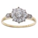 14ct Yellow Gold 0.70ct Brilliant Cut Diamond Cluster Ring