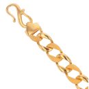 22ct Yellow Gold Patterned and Plain Curb Bracelet 7.5"