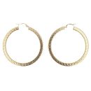 14ct Yellow Gold Greek Key Hoop Earrings
