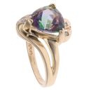 9ct Yellow Gold 0.05ct Diamond And Mystic Topaz Ring