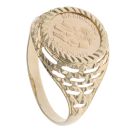 9ct Yellow Gold St George Coin Signet Ring