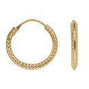 22ct Yellow Gold Textured Hoop Earrings