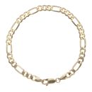 9ct Yellow Gold Figaro Bracelet 7"