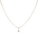 18ct Yellow Gold 0.10ct Princess Cut Diamond Cluster Pendant and Chain 16"