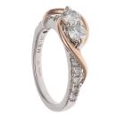 14ct White and Rose Gold 1.00ct Brilliant Cut Diamond Two Stone Ring