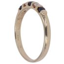 9ct Yellow Gold 0.10ct Brilliant Cut Diamond and Sapphire Half Eternity Ring