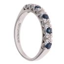 18ct White Gold 0.08ct Brilliant Cut Diamond and Sapphire Ring