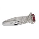 9ct White Gold 0.31ct Diamond And Ruby Ring