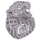 18ct White Gold 4.32ct Brilliant Cut Diamond Panther Ring