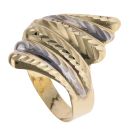 14ct Yellow and White Gold Textured Fancy Ring