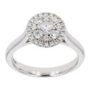 9ct White Gold 0.50ct Diamond Cluster Ring