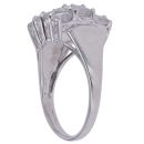 9ct White Gold Cubic Zirconia Three Row Ring