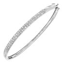 9ct White Gold 0.50ct Diamond Bar Bangle
