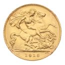 1915 George V Large Head UK Half Sovereign Coin