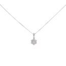 9ct White Gold 0.24cts Diamond Cluster Pendant and 16" Chain by Anya Belle