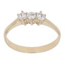 14ct Yellow Gold Cubic Zirconia Three Stone Ring