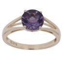 9ct Yellow Gold Amethyst Solitaire Ring