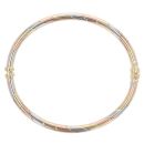 9ct Yellow, White and Rose Gold Twist Hinged Bangle