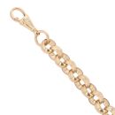 9ct Yellow Gold Patterned And Plain Belcher Bracelet 10"