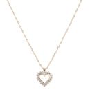 9ct Yellow Gold 1.00ct Brilliant Cut Diamond Heart Pendant and Chain 20"