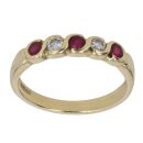 18ct Yellow Gold 0.10ct Diamond And Ruby Ring
