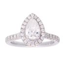 Platinum 1.00ct Pear And Brilliant Cut Diamond Cluster Ring